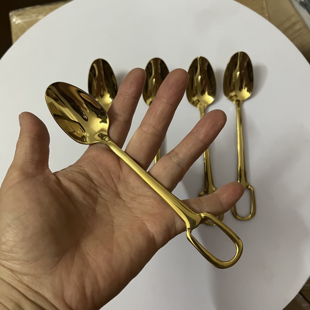 Gold Cutlery Flatware - Alat makan Stainless Steel 304, peralatan