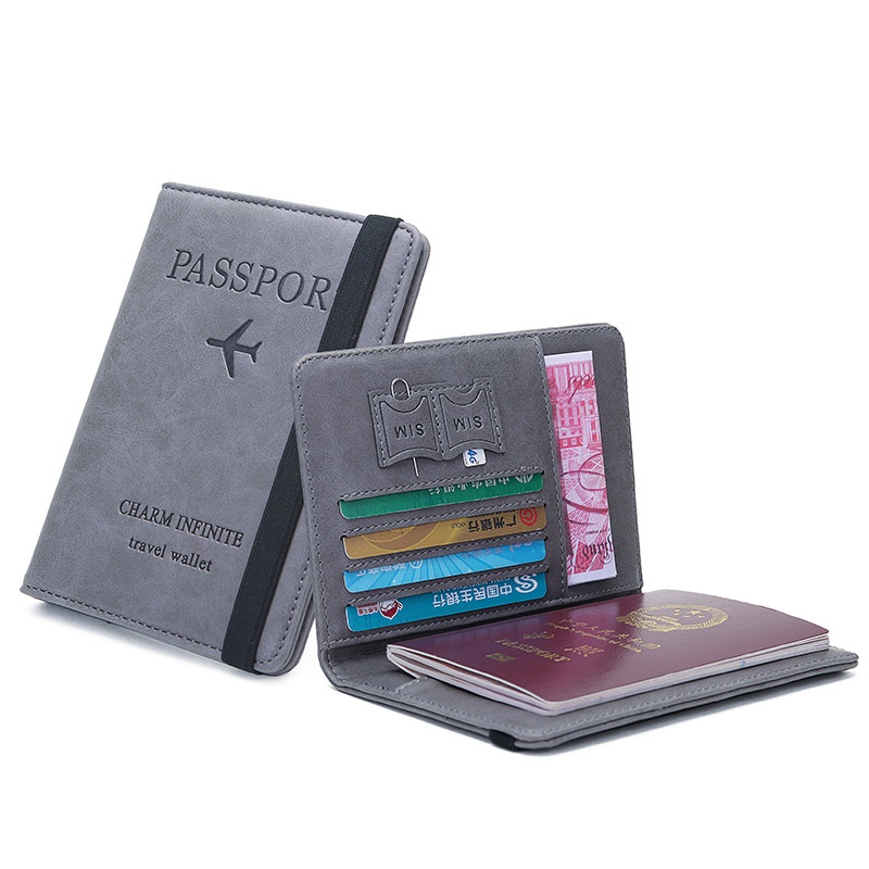 Leather Passport Cover - Penutup paspor kulit gelang elastis, penata