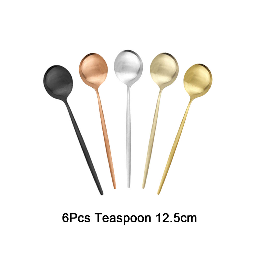 6 buah sendok Mini pengaduk ko - Gold Cutlery Flatware ulasan dan harga
