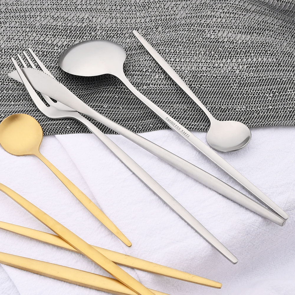 6 buah sendok Mini pengaduk ko - Gold Cutlery Flatware ulasan dan harga