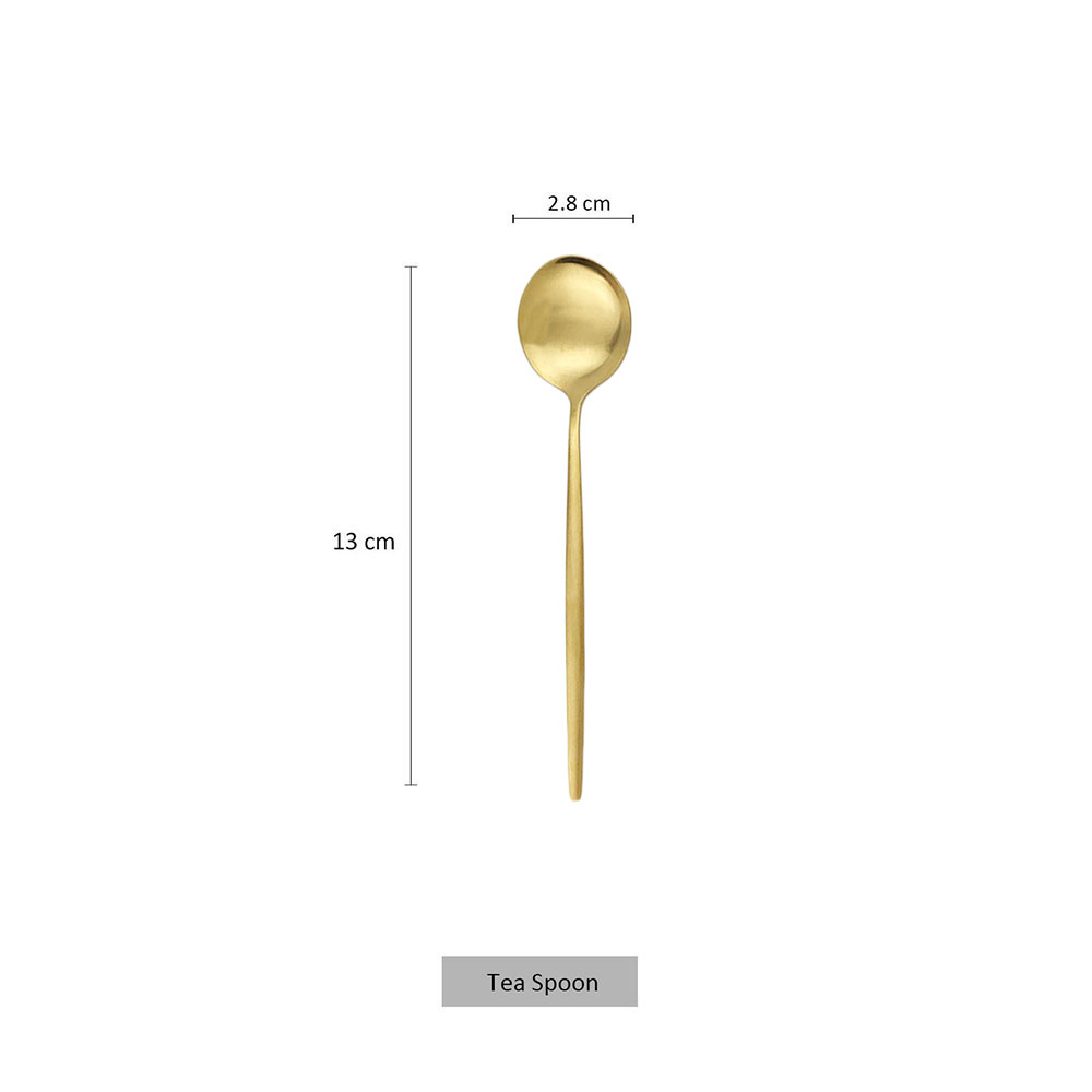 6 buah sendok Mini pengaduk ko - Gold Cutlery Flatware ulasan dan harga
