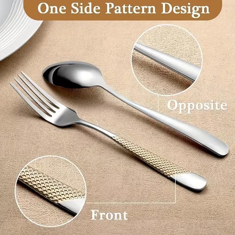 Set Peralatan Makan Dapur Baru - Gold Cutlery Flatware ulasan dan harga