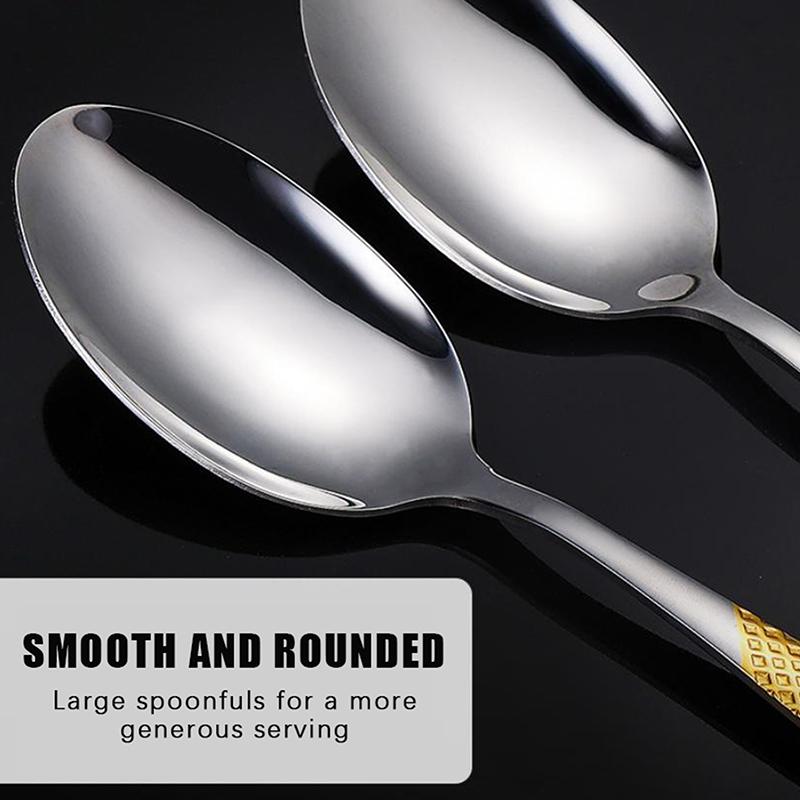 Set Peralatan Makan Dapur Baru - Gold Cutlery Flatware ulasan dan harga