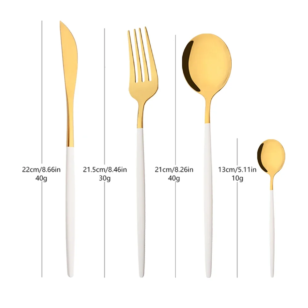 16/24/32/48 Buah Set Peralatan - Gold Cutlery Flatware ulasan dan harga