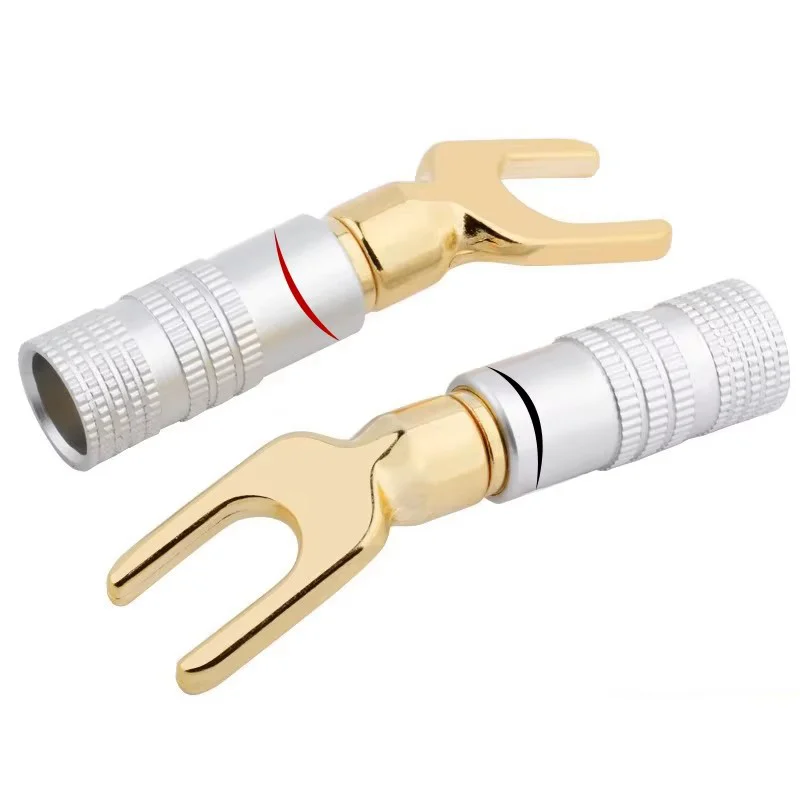 4 buah konektor kabel Spade ga - Gold Cutlery Flatware ulasan dan harga