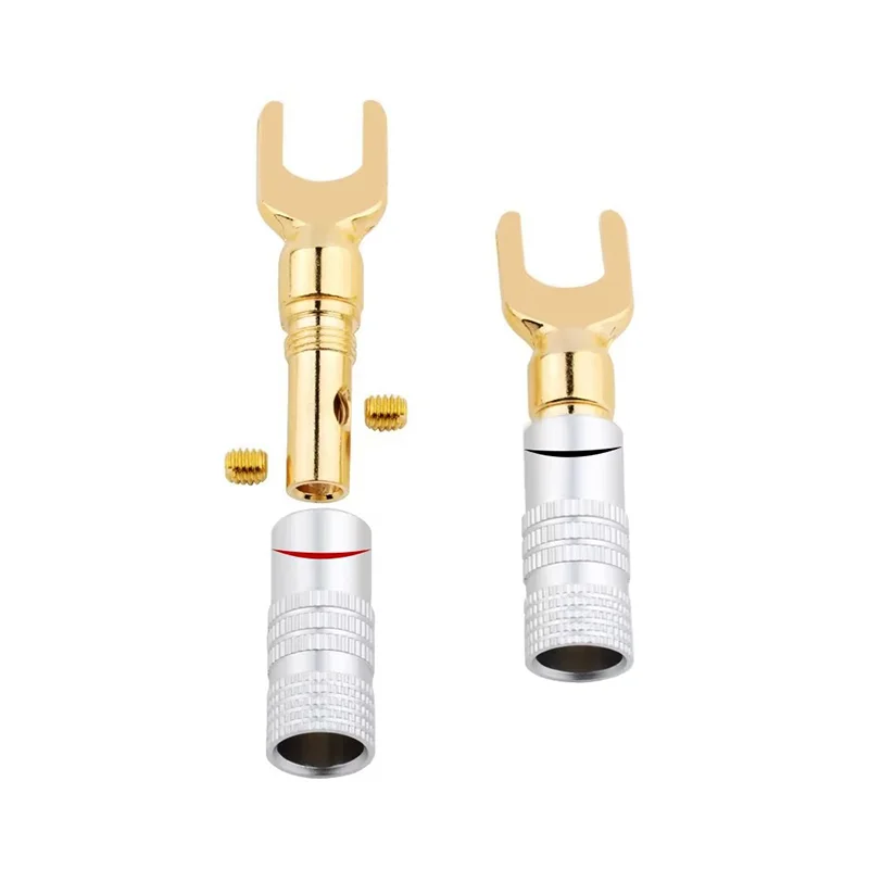 4 buah konektor kabel Spade ga - Gold Cutlery Flatware ulasan dan harga