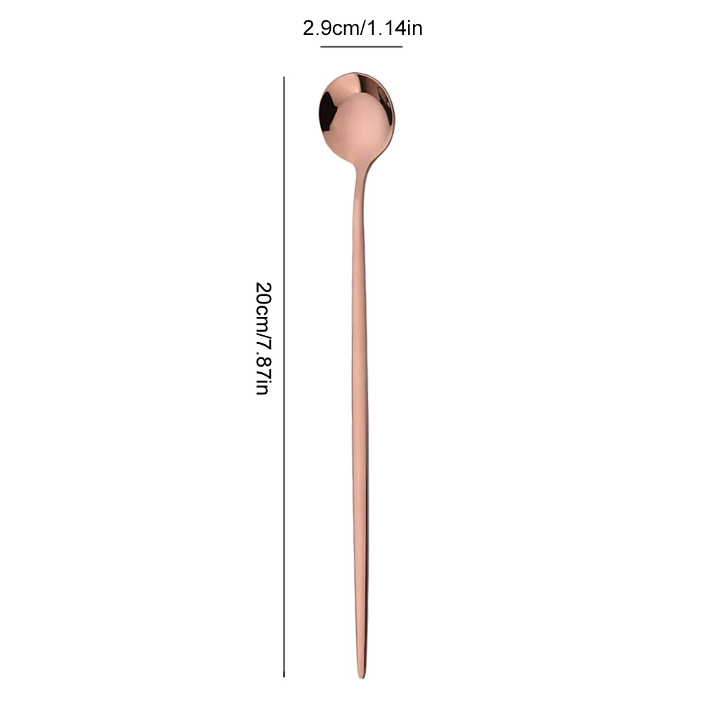 6 buah pegangan panjang sendok - Gold Cutlery Flatware ulasan dan harga